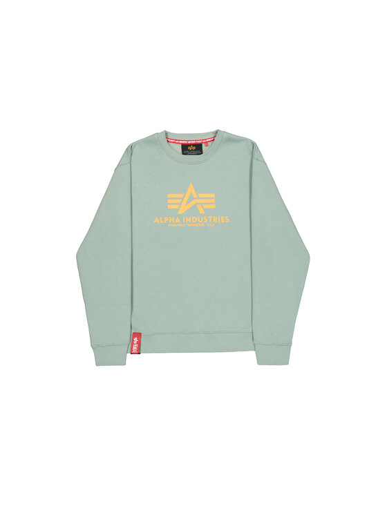 Alpha Industries Alpha Industries Bluza Basic Big Logo Sweatshirt Zielony Regular Fit