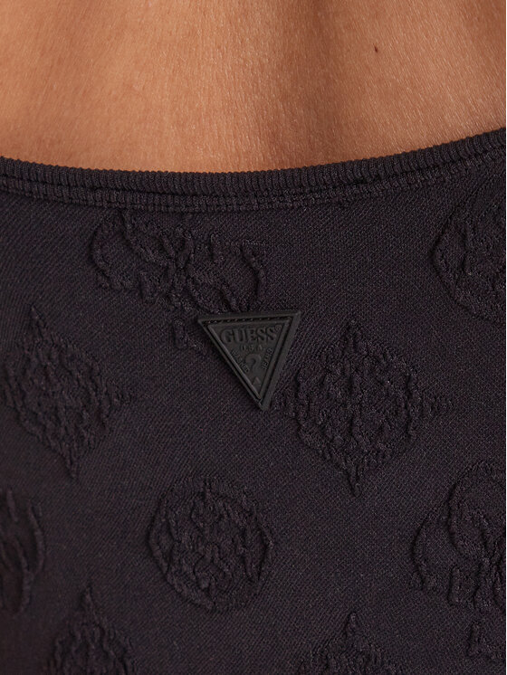 Guess Guess Τοπ V5YP05 Z3OA0 Μαύρο Slim Fit