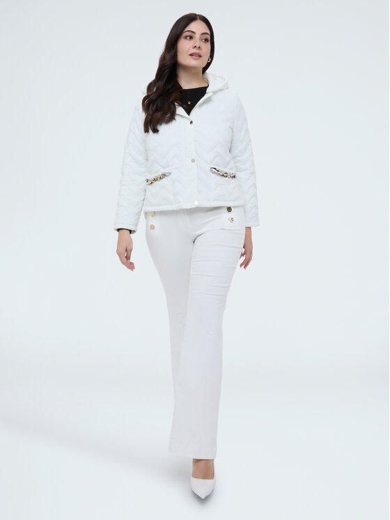 Fiorella Rubino Fiorella Rubino Kurtka puchowa F033T001464N011 Biały A-Line Fit
