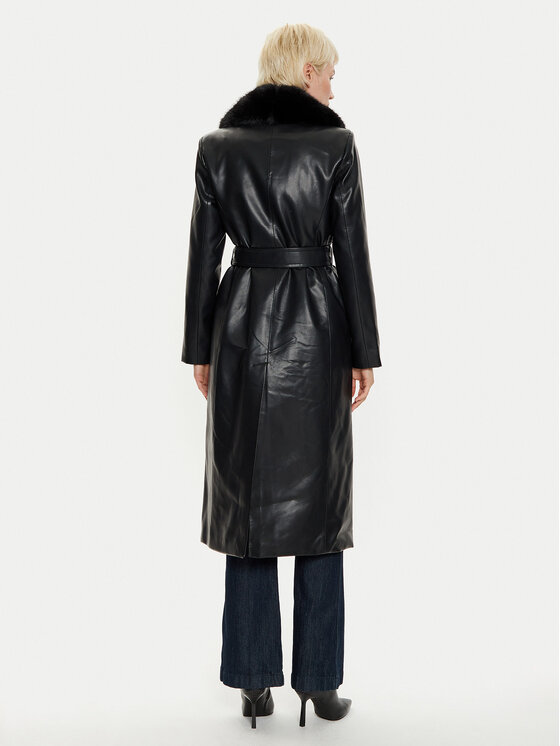 MICHAEL Michael Kors MICHAEL Michael Kors Palton din piele ecologic 77B1402M52 Negru Regular Fit