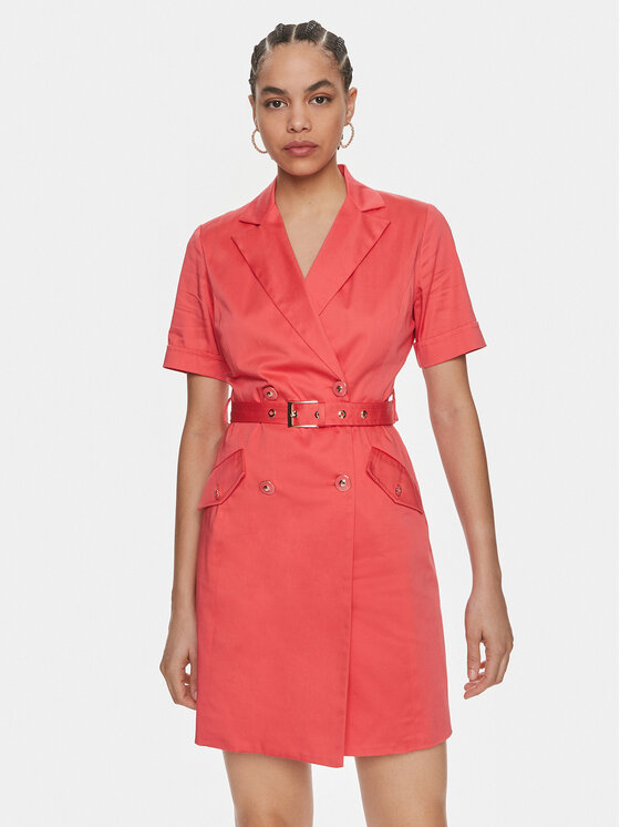 Fracomina Fracomina Kleid für den Alltag FS24SD1017W47201 Korallenfarben Regular Fit