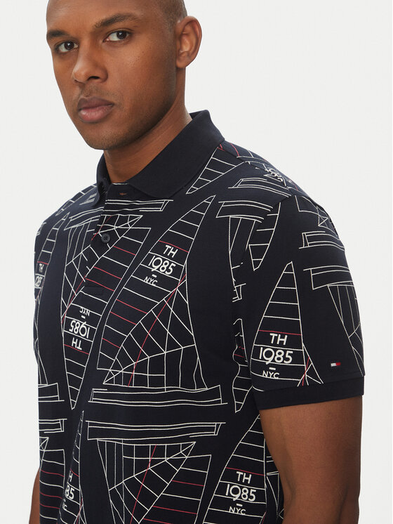 Tommy Hilfiger Tommy Hilfiger Polo Sailing MW0MW39309 Granatowy Regular Fit
