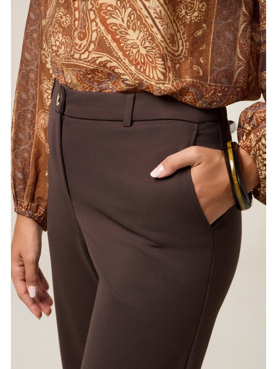 Oltre Oltre Pantaloni di tessuto P046R108804N022 Marrone Regular Fit