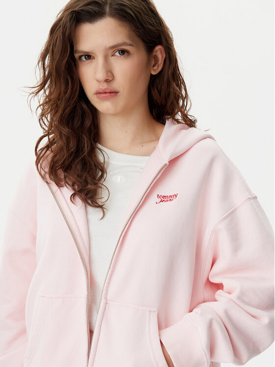 Tommy Jeans Tommy Jeans Bluza Script Logo DW0DW20303 Różowy Boxy Fit
