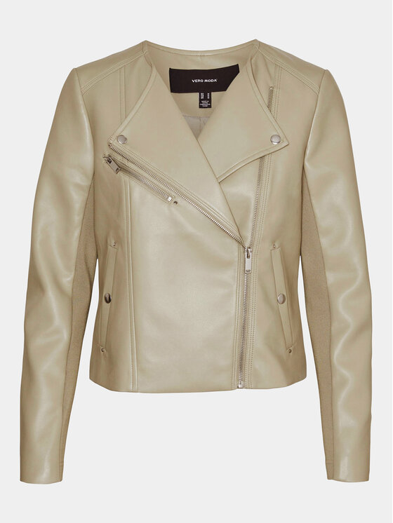 Vero Moda Vero Moda Kurtka z imitacji skóry Riley 10302441 Beżowy Slim Fit