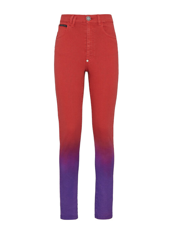 PHILIPP PLEIN PHILIPP PLEIN Jeansy 4879 Czerwony Jegging Fit