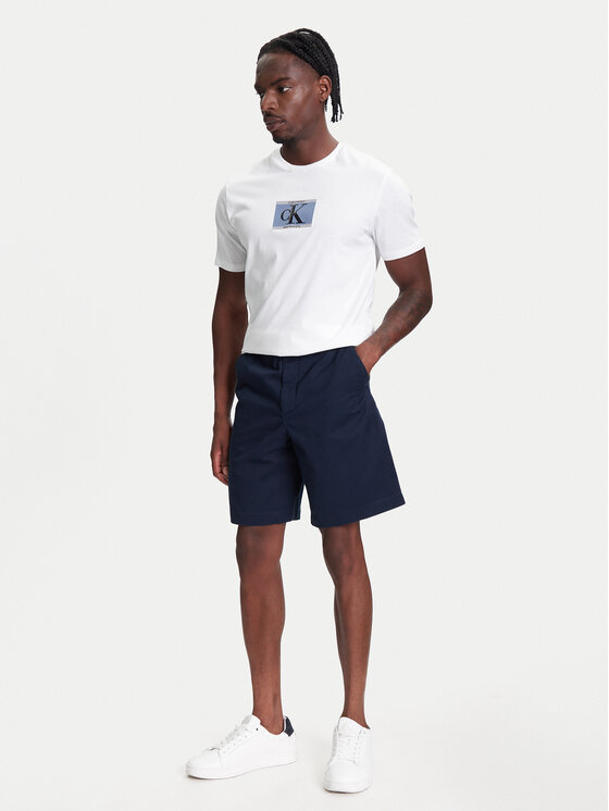 Calvin Klein Jeans Calvin Klein Jeans Pantalon scurți din material LV040EM618 Bleumarin Regular Fit