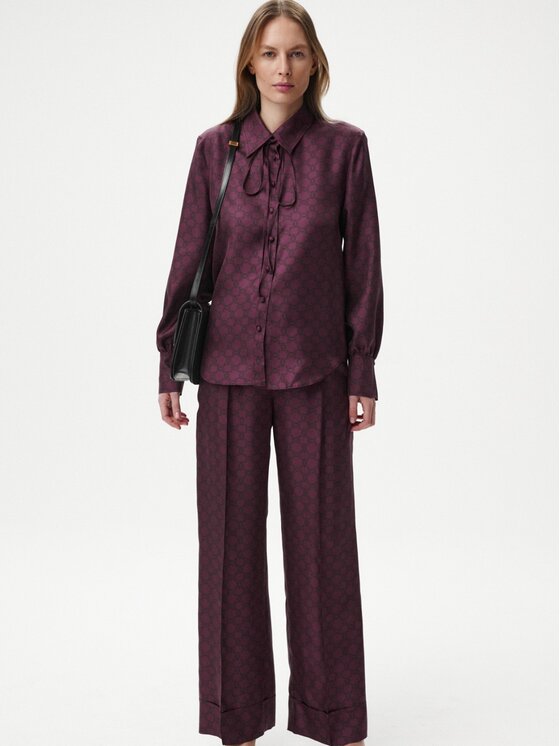 MARI PRETI MARI PRETI Pantaloni di tessuto MONOGRAM M Bordeaux Regular Fit