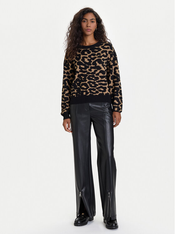 Vero Moda Vero Moda Sweter Siljeanimal 10330808 Brązowy Regular Fit