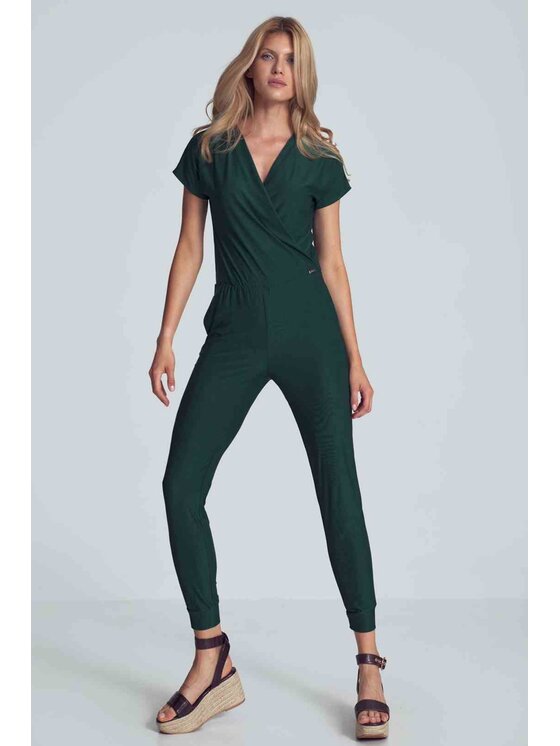 FIGL FIGLFIGL Jumpsuit M708 Verde Regular Fit