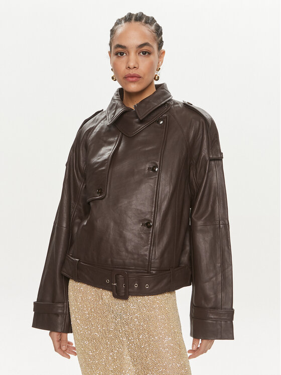 Lederjacke Herskind, Größe 34 Braun Luelle 5154131