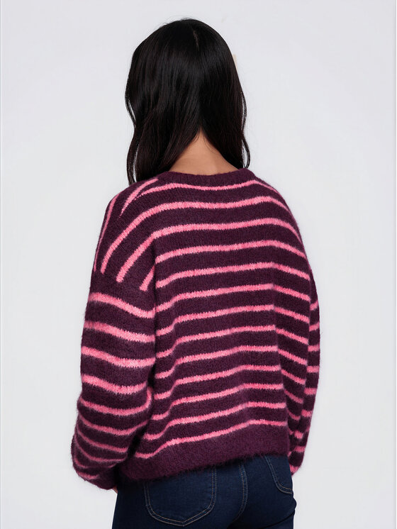 Ombre Ombre Svetr OW-SW-E0052 Bordó Relaxed Fit