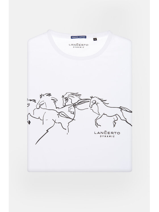 Lancerto Lancerto T-Shirt Alfred TS073221000032 Biały Regular Fit