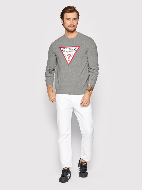 Guess Guess Felpa Audley M2YQ37 K6ZS1 Grigio Slim Fit