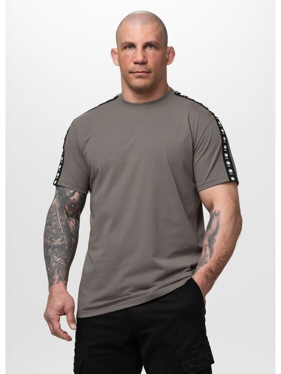 PITBULL PITBULL T-Shirt TAPE NUGGET Brązowy jasny Regular Fit