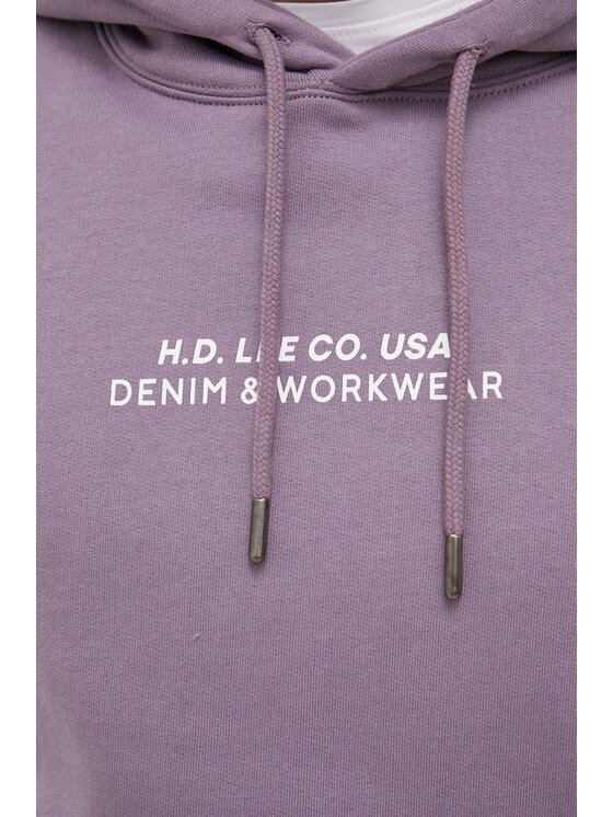 Lee Lee Felpa LOGO LOOSE HOODIE Viola Regular Fit