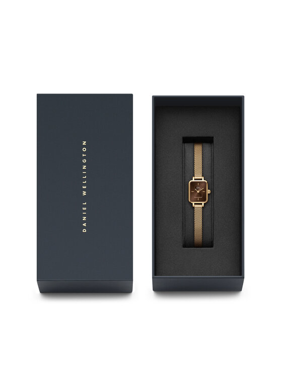 Daniel Wellington Daniel Wellington Ročna ura Quadro Mini Evergold Amber DW00100654 Zlata