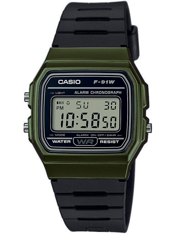 Casio Casio Zegarek F-91WM-3AEF Zielony