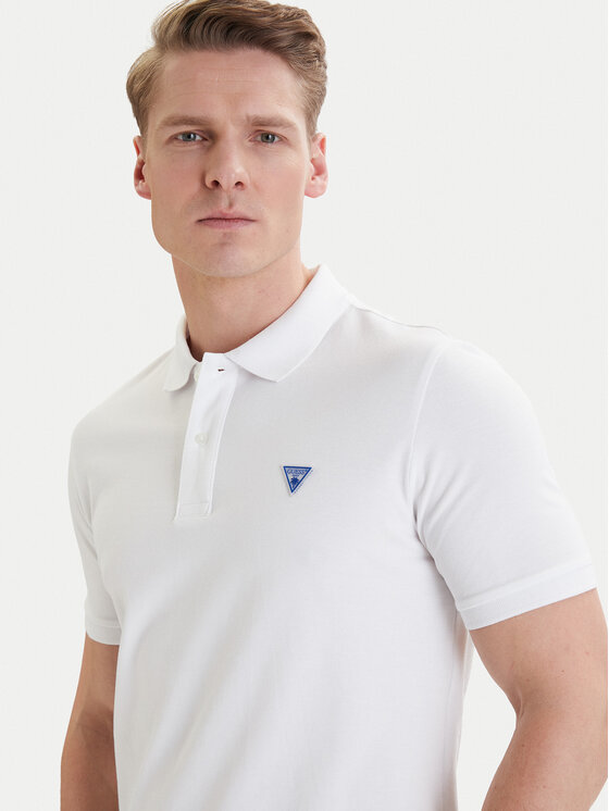 Guess Guess Polokošeľa F6GP03 K9WF1 Biela Slim Fit