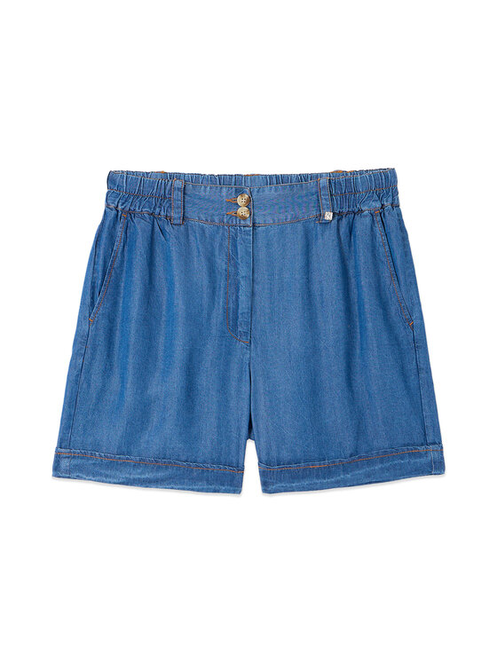 Oltre Oltre Pantaloncini di tessuto P406J002555N024 Blu Over Fit