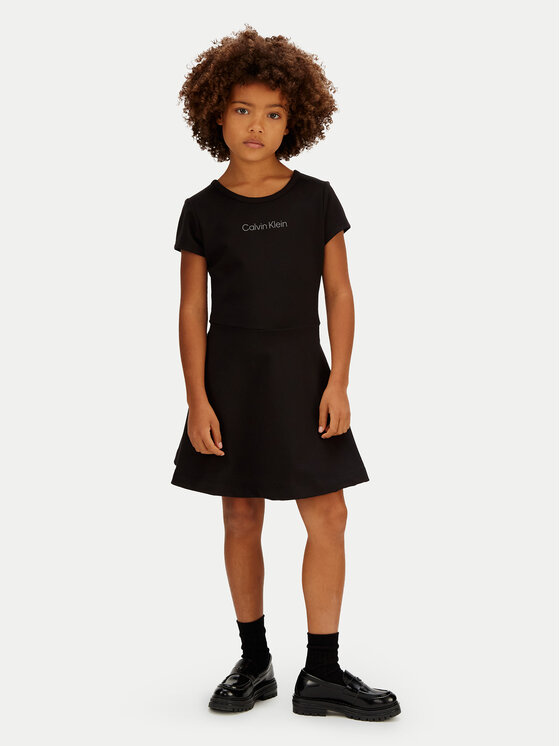 Calvin Klein Rochie de zi Skater LVCKSJH02G Negru Regular Fit