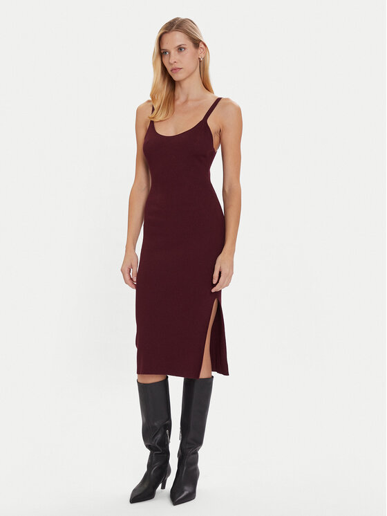 Morgan Morgan Плетена рокля 242-RMONA Бордо Slim Fit