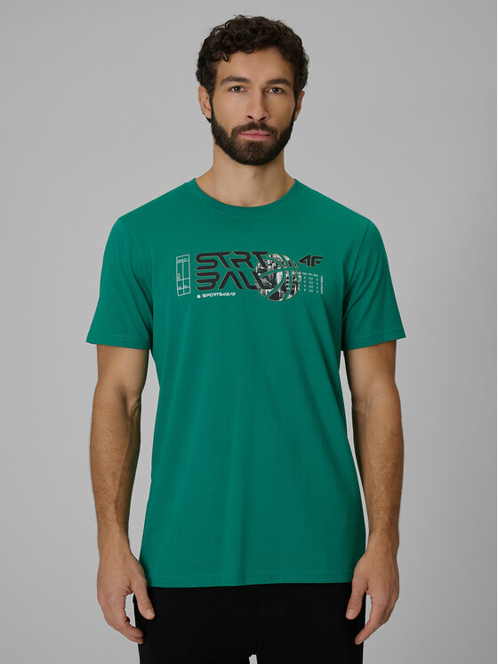 4F 4F T-Shirt ESSENTIAL 2 Zielony Regular Fit