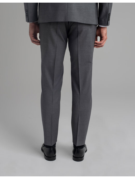 Borgio Borgio Spodnie garniturowe chiari_sz Szary Slim Fit