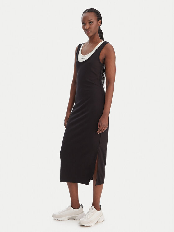 Calvin Klein Jeans Calvin Klein Jeans Ежедневна рокля LV047E220G Черен Slim Fit