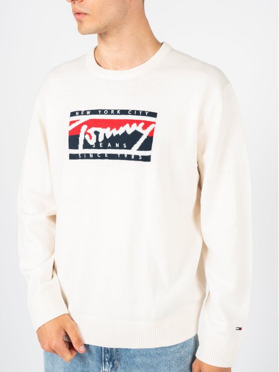 Tommy Hilfiger Tommy Hilfiger Πουλόβερ DM0DM13045 Λευκό Regular Fit