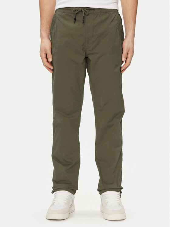 Pepe Jeans Bavlnené nohavice Parachute Pant PM211685 Kaki Regular Fit