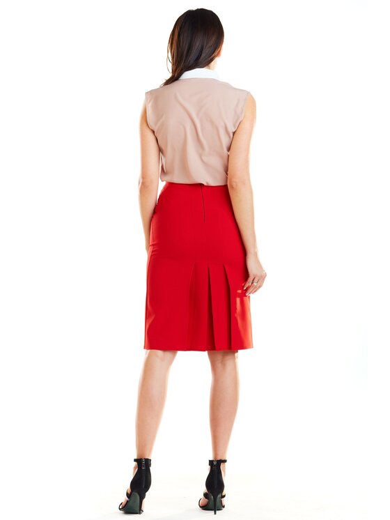 Awama Awama Spódnica A255 Czerwony Basic Fit