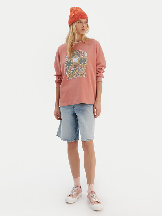 Roxy Roxy Majica dugih rukava ERJKT04191 Ružičasta Relaxed Fit