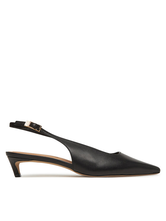 Sandale Tommy Hilfiger Squared Toe Kitten Slingback FW0FW08711 Negru