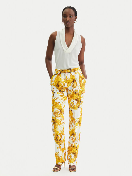 Versace Jeans Couture Versace Jeans Couture Medžiaginės kelnės 80HAA111 NS756 Balta Regular Fit