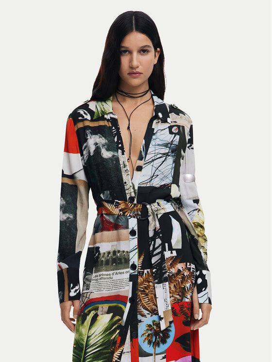 Desigual Desigual Haljina košulja Collage 25SWVW45 Šarena Regular Fit