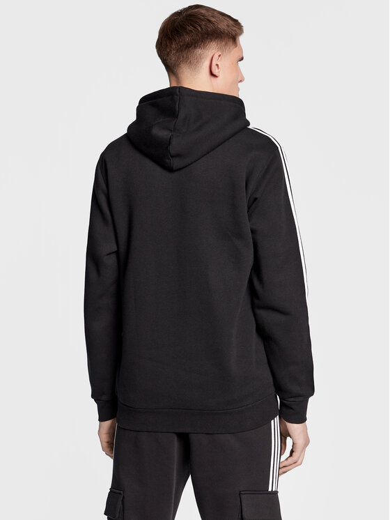 Adidas black hoodie with white stripes new arrivals