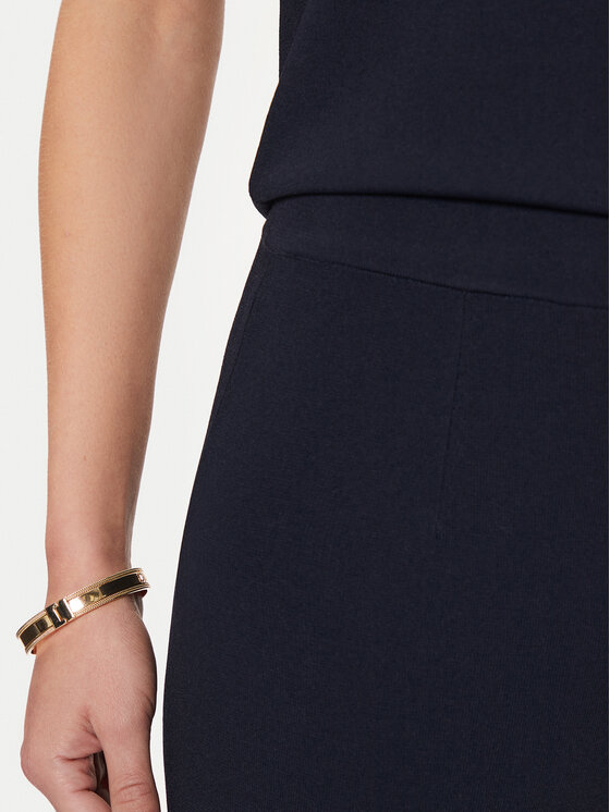 Max Mara Leisure Max Mara Leisure Bavlnené nohavice Grembo 24263360 Tmavomodrá Relaxed Fit
