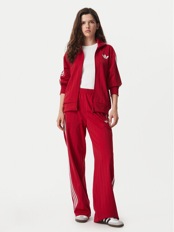 adidas adidas Долнище анцуг Pinstripe Firebird Loose Trackpant KS9977 Червен Wide Leg