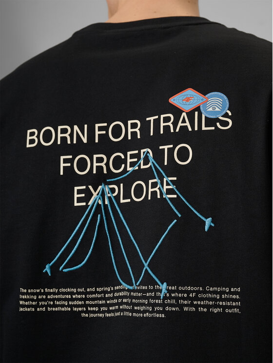 4F 4F T-Shirt NATURE’S TRAIL Czarny Loose Fit