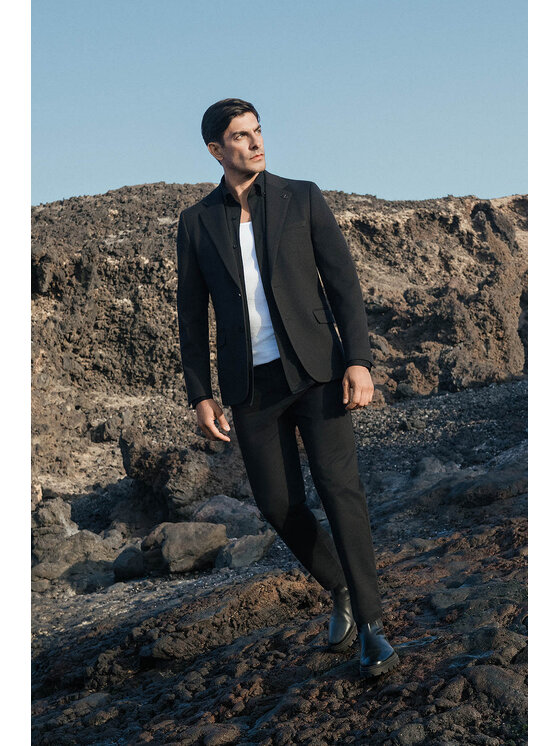 Lancerto Lancerto Marynarka Neive MA131225000011 Czarny Slim Fit