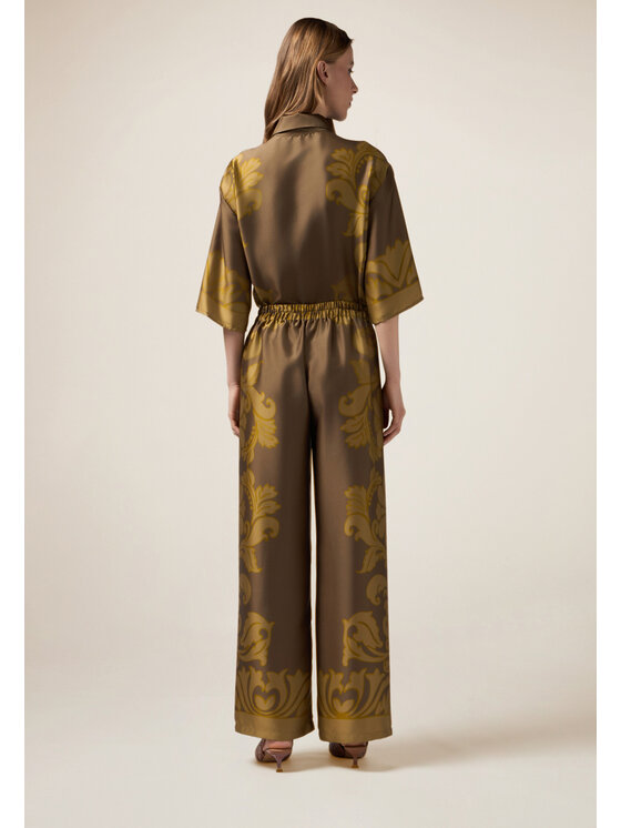 Oltre Oltre Pantaloni di tessuto P287J002390N0S5 Marrone A-Line Fit