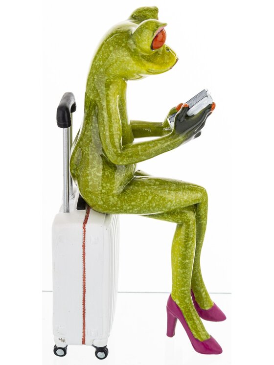 MIAhome MIAhome Figurka żabka FROGG-2 turystka ze smartfonem Zielony