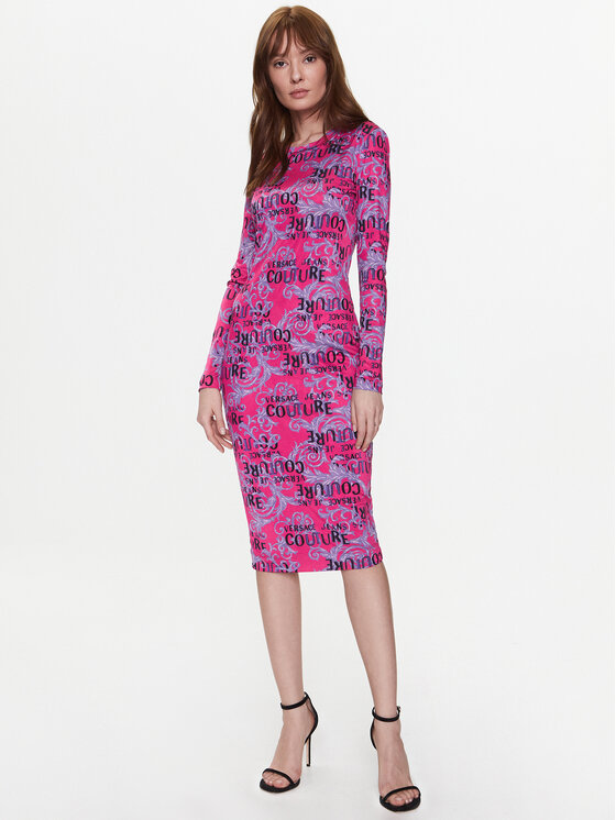 Versace Jeans Couture Rochie de zi 74HAO938 Roz Slim Fit