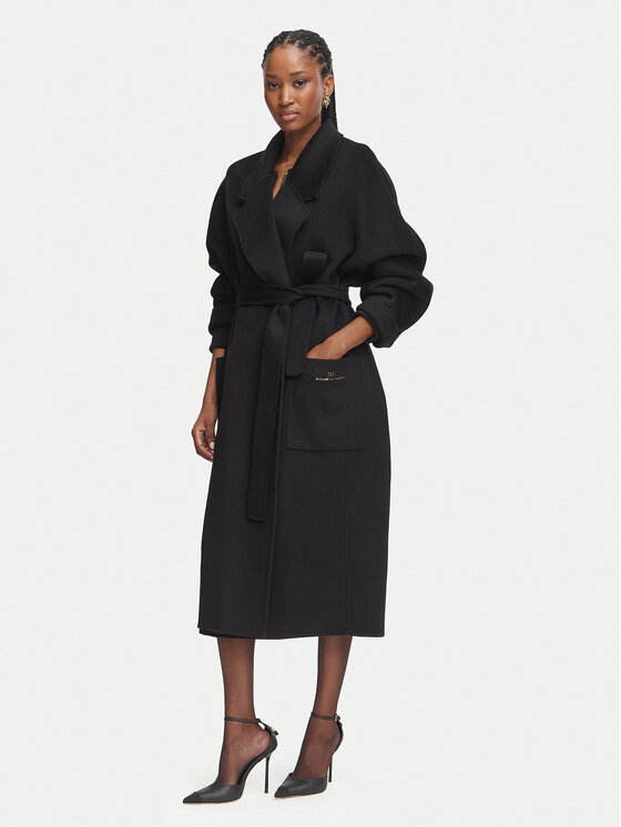 Elisabetta Franchi Elisabetta Franchi Wollmantel CP-01D-66E2-V850 Schwarz Regular Fit