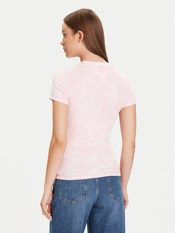 Tommy Jeans Tommy Jeans Póló DW0DW21531 Rózsaszín Slim Fit
