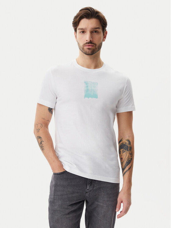 Calvin Klein Jeans Calvin Klein Jeans T-Shirt Brush Stroke J30J327522 Bílá Regular Fit
