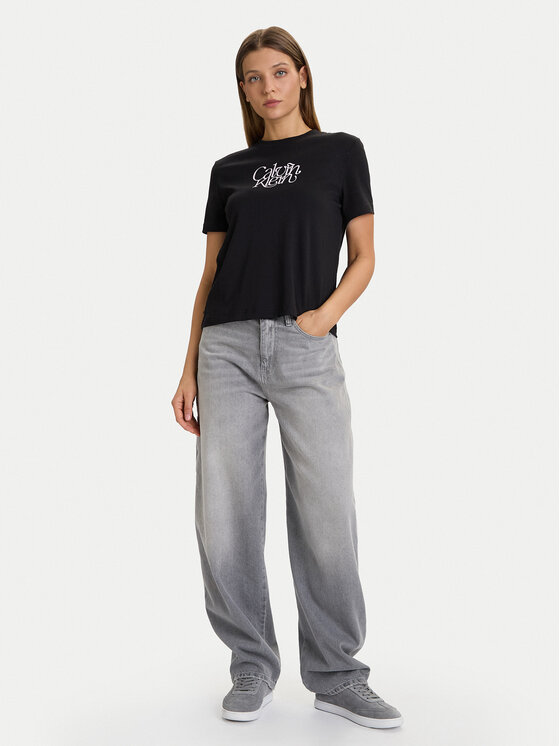 Calvin Klein Jeans Calvin Klein Jeans T-shirt LV047D210G Crna Slim Fit