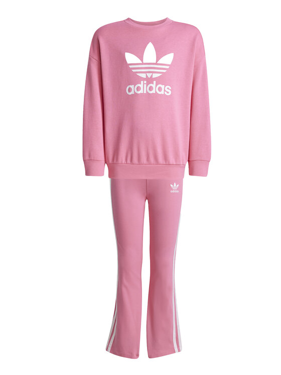 adidas adidas Pulóver és leggins szett JY3741 Rózsaszín Flared Fit