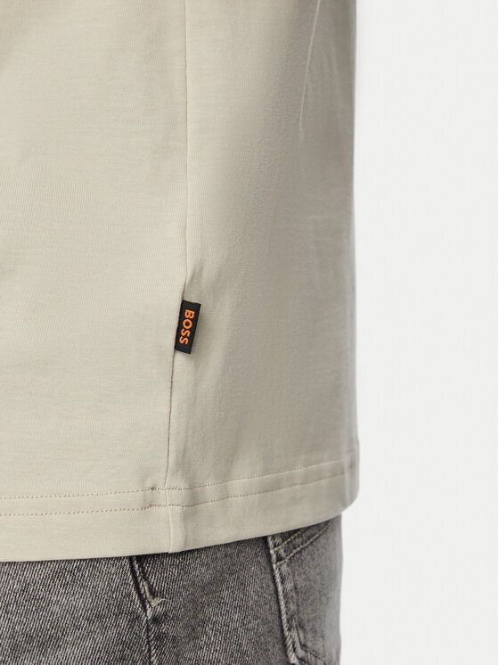 BOSS BOSS T-shirt Logo Tape 50566606 Beige Regular Fit